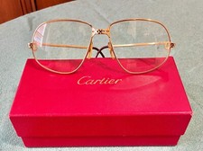 CARTIER Panthere Glasses Occhiali Placcati Oro Gold 22K GRANDI BIG 63/16 Vendome