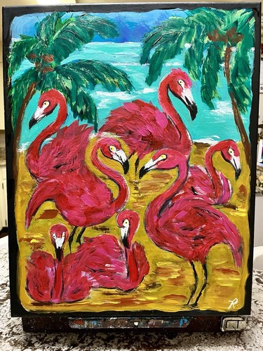 Uccellini rosa 16x20 - "uccellini,