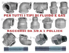 RACCORDERIA ZINCATA 3/8 1/2 3/4 1" RACCORDO IDRAULICO ZINCATO X ACQUA GAS ARIA