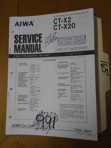 Aiwa x20 manuale di - ct-x2,