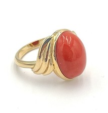 Anello Oro 18Kt Corallo Rosso