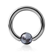 Anello in acciaio con sfera in