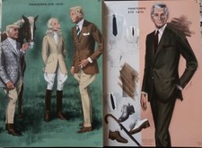 moda  abito pubblicita' disegni grafica uomo donna anni 60/70 collezione