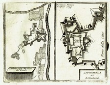 FINALE PINEROLO 1694 CORONELLI Stampa Antica ORIGINALE TORINO SAVONA LIGURIA