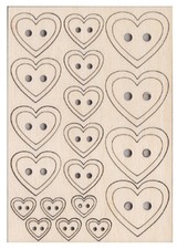 Bottoni cuore in legno