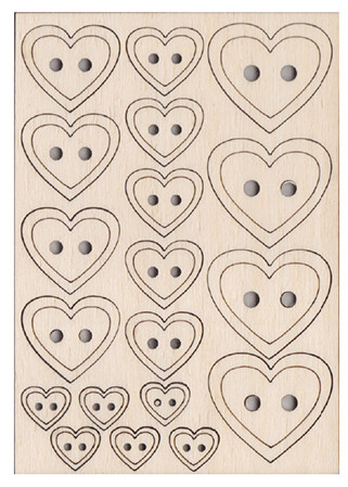Bottoni cuore legno - bottoni,