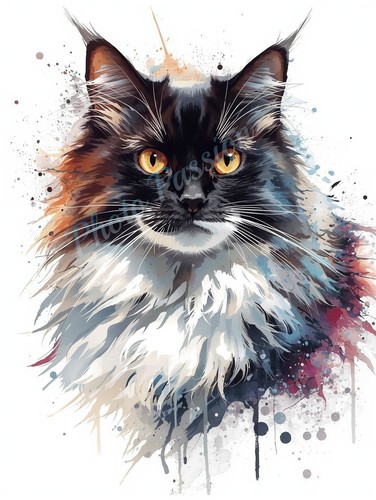 Poster artistico gatto maine - artistico,