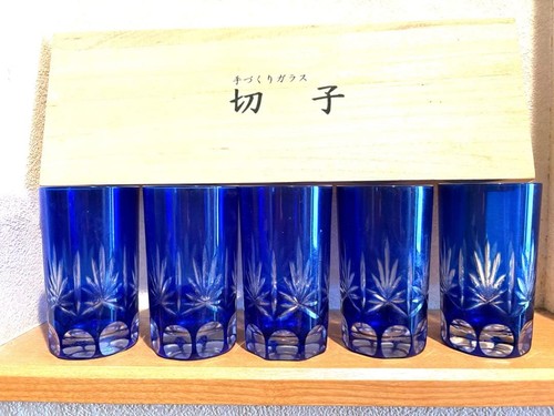Set tazze vetro kiriko blu - in,