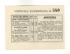 Lotto documenti antichi - Tariffa Cocchieri di Piazza Firenze