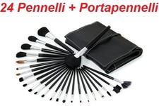 Kit 24 pennelli professionali estetista Per trucco cosmetica ombretto fard borsa