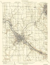 Topographical Map - Youngstown Pennsylvania Ohio Quad - USGS 1908 - 23 x 30.07