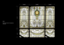 Antica vetrata artistica cattedrale primi 1900 rilegata a piombo Liberty DECO -5