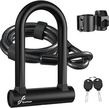 SET of two U-Lock Bicycle, Sportneer Bicycle Lock - 16 mm Heavy Bicycle Shackle.