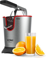 - Spremiagrumi Elettrico Solution 600W, in Acciaio Inox, Professionale, 2 Coni p