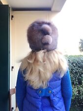 Colbacco con Pon-Pon Russo Ampio color Nocciola Grigio Unisex di Volpe Montagna