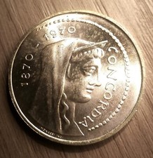 REPUBBLICA ITALIANA 1000 Lire Concordia 1970 fdc Argento 835 gr. 14,60 Silver