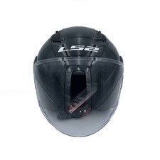 OF616 CASCO LS2 AIRFLOW II NERO LUCIDO BLACK GLOSS CON VISIERA LUNGA TRASPARENTE