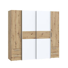 Armadio a 4 ante FENNA con 4 cassetti in laminato, LAP 200x191x61 cm.