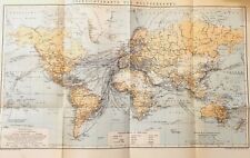 1903 = TRASPORTI NAVALI NEL MONDO = Antica Grande Mappa = OLD MAP