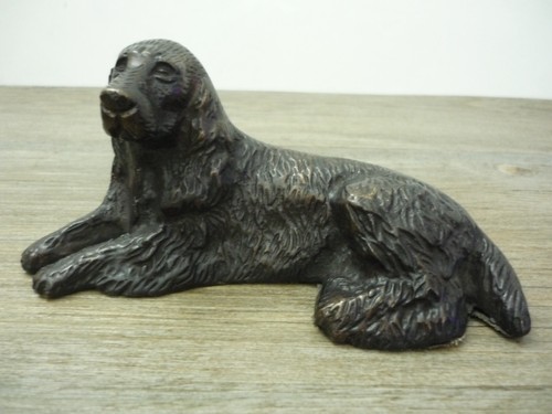 Vintage painted bronze cocker - painted,