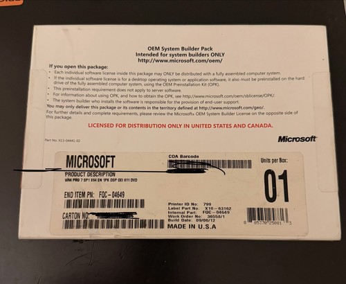 Microsoft windows pro dvd - microsoft, 7