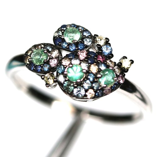 Anello zaffiro smeraldo - , verde