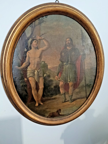 Quadro olio tela antico - tela,