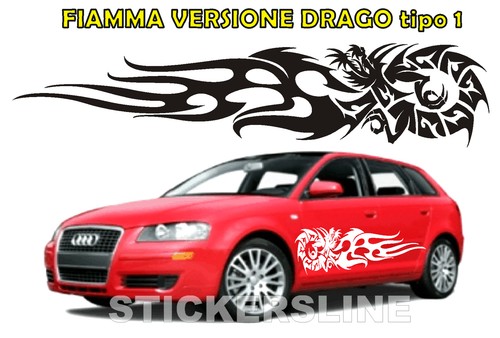 Adesivo drago fiammante - drago, fiamma
