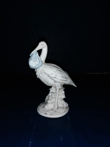 Statuetta cicogna biscuit - statuetta,