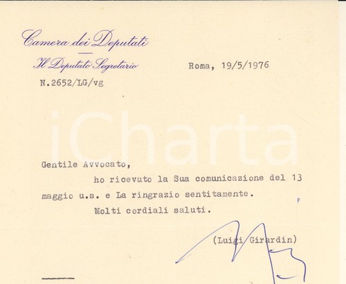 1976 roma lettera luigi - lettera,