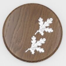 Piastra di Cinghiale Scudo Trofeo Rotondo Braun Af 15 CM Con 2 X Foglie Quercia