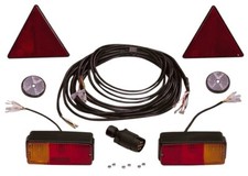 KIT FANALI POSTERIORI PER RIMORCHIO COMPLETO DI CAVO 7 METRI CARRELLINO APPENDIC