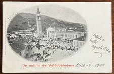 CARTOLINA D' EPOCA-VALDOBBIADENE (TV) "UN SALUTO DA VALDOBBIADENE" VG 1901