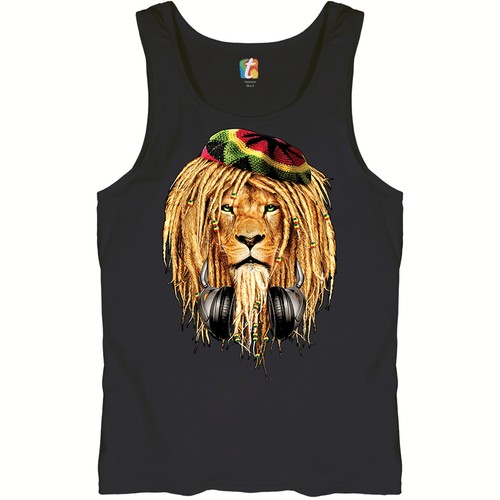 Canotta uomo rasta lion con - canotta,