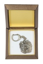 Yorkshire Terrier I - Portachiavi argentato con cane in confezione regalo, decor