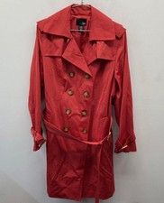 Trench coat doppiopetto rosso East 5th nuovo con etichetta taglia L