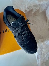 LOUIS VUITTON Black Suede Shoes for Men in their Original L. Vuitton Orange Box