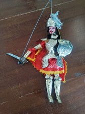 PUPO SICILIANO ORLANDO MARIONETTA ARTIGIANALE OTTONE h 30 CM
