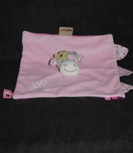 Doudou plat vache rose - 🍀doudou,