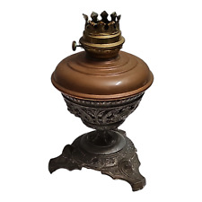 VINTAGE LAMPADA DA TAVOLO ad OLIO PETROLIO IN METALLO E RAME da Collezione '900