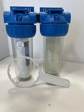FILTRO ACQUA doppio 1" DUPLEX  10" ANTICALCARE E FILTRAGGIO 10 MCR polifosfati