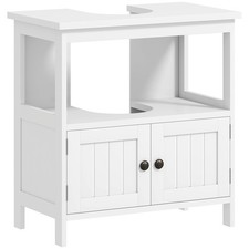 kleankin Mobile Sottolavabo con Ripiano e Armadietto 2 Ante 60x30x60 cm Bianco
