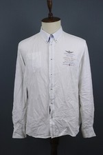 Camicia Aeronautica Militare bianca grande logo manica lunga abbottonata taglia 3XL