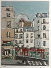 Orfeo TAMBURI litografia Parigi Paris scorcio della città arte moderna