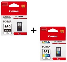 KIT 2 CARTUCCE ORIGINALI CANON alta capacità PG560 XL + CL561 XL nero + colore