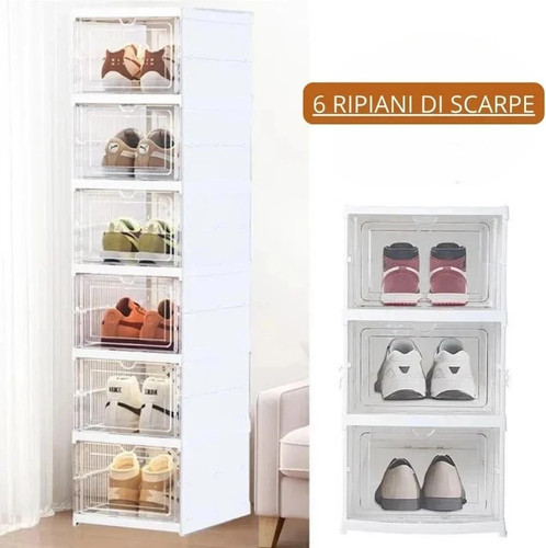 Scarpiera scatole impilabile - scarpiera,