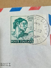 1969 ISOLATO 500 £. MICHELANGIOLESCA SU AEROGRAMMA ESPRESSO PER IL BRASILE VEDI