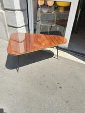 TAVOLINO ANNI 50 MOGANO VETRO FINALI IN OTTONE ITALIAN DESIGN COFFE TABLE