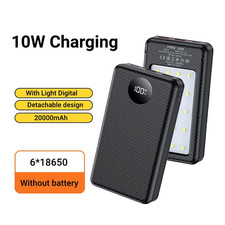 Dual USB Type C Power Bank Shell 5V DIY Shell 18650 Holder Cases Detachable Batt