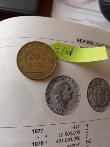 Moneta originale 200 lire - da,